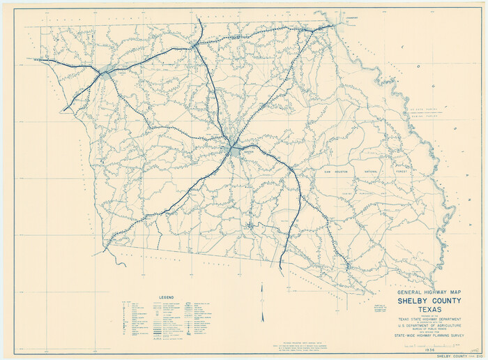79242, General Highway Map, Shelby County, Texas, Texas State Library and Archives
