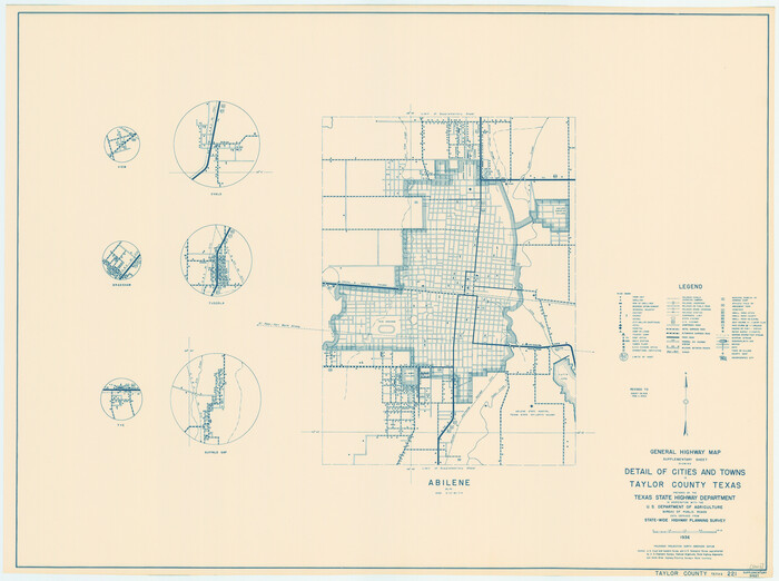 79255, General Highway Map.  Detail of Cities and Towns in Taylor County, Texas [Abilene and vicinity], Texas State Library and Archives
