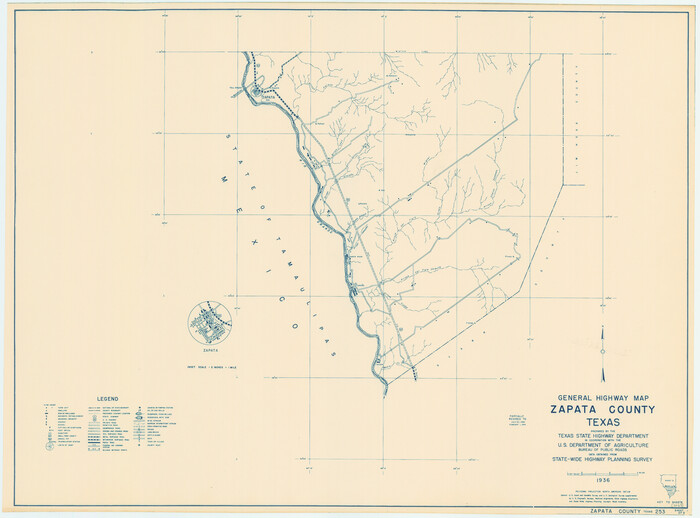 79287, General Highway Map, Zapata County, Texas, Texas State Library and Archives