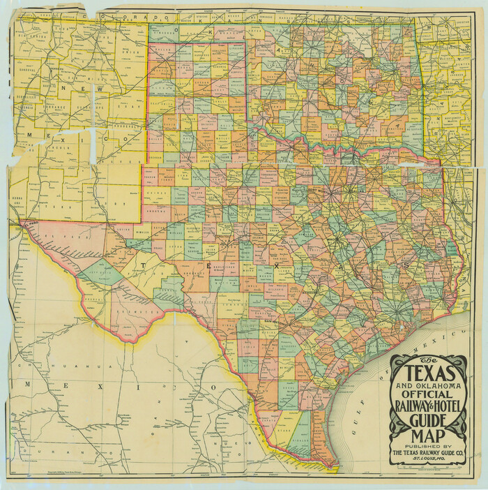 79316, The Texas and Oklahoma Official Railway and Hotel Guide Map, Texas State Library and Archives