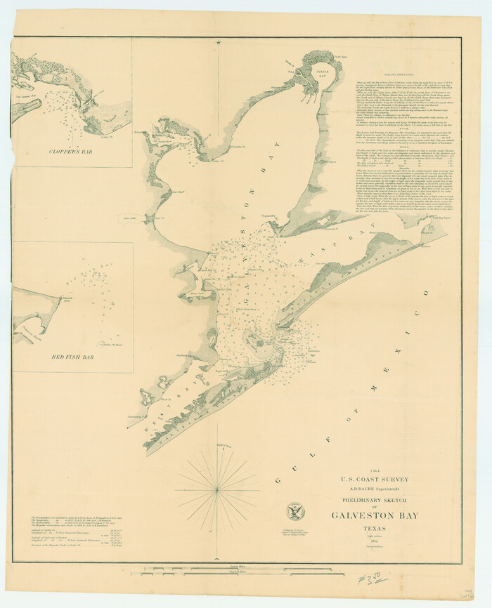 79317, Preliminary Sketch of Galveston Bay, Texas, Texas State Library and Archives