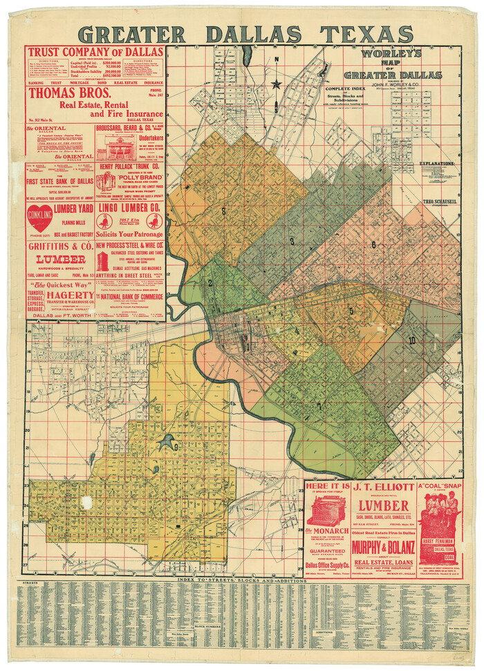 79319, Worley's Map of Greater Dallas, Texas State Library and Archives