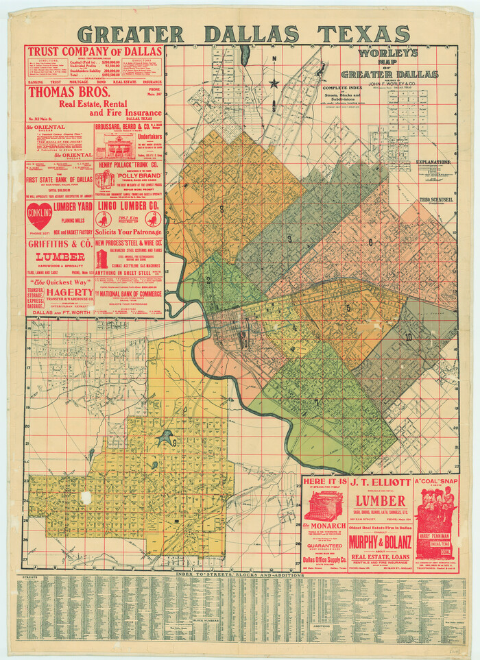 79319, Worley's Map of Greater Dallas, Texas State Library and Archives