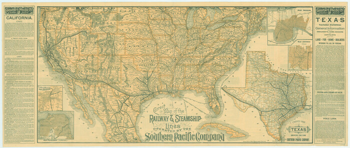 79322, Correct Map of the Railway and Steamship Lines operated by the Southern Pacific Company, Texas State Library and Archives