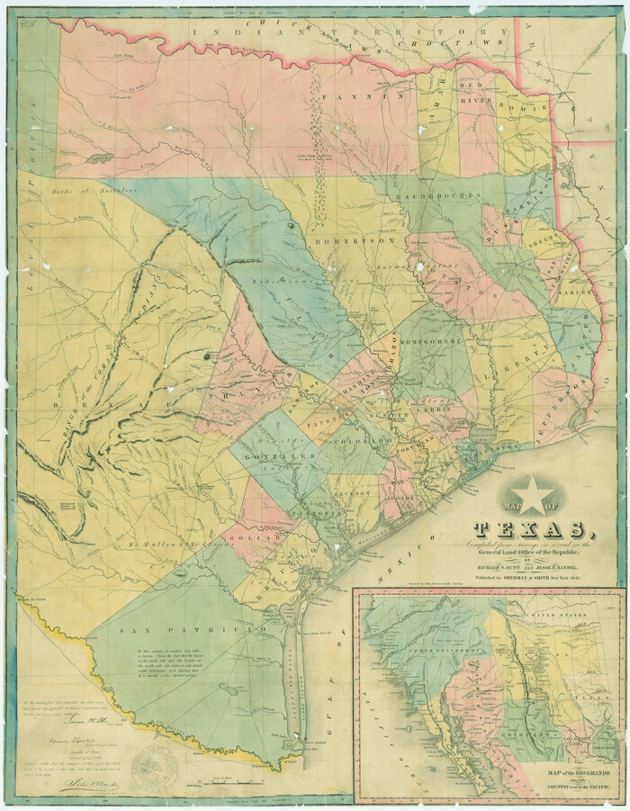 79325, Map of Texas, compiled from surveys on record in the General Land Office of the Republic, Texas State Library and Archives