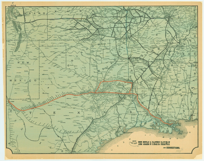 79328, Map of the Texas and Pacific Railway and Connections, Texas State Library and Archives