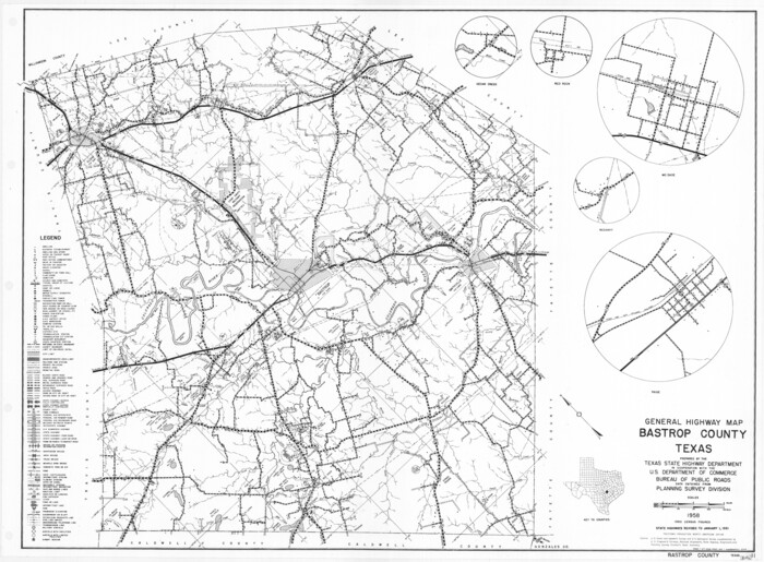 79361, General Highway Map, Bastrop County, Texas, Texas State Library and Archives