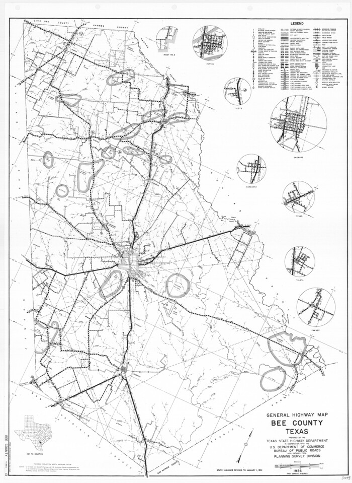 79364, General Highway Map, Bee County, Texas, Texas State Library and Archives