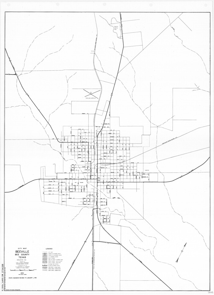 79365, General Highway Map.  Detail of Cities and Towns in Bee County, Texas.  City Map of Beeville, Bee County, Texas, Texas State Library and Archives