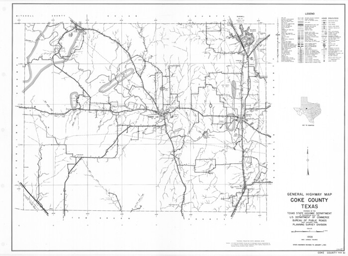 79411, General Highway Map, Coke County, Texas, Texas State Library and Archives