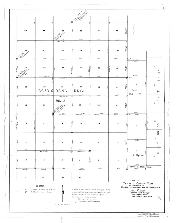 7942, Terrell County Rolled Sketch 38, General Map Collection