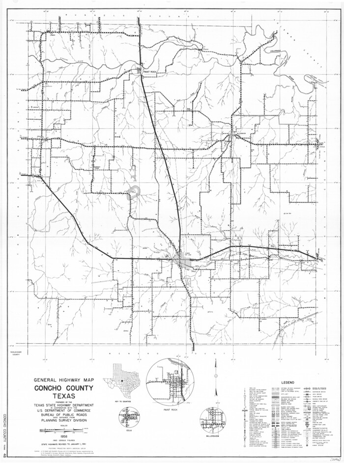 79420, General Highway Map, Concho County, Texas, Texas State Library and Archives