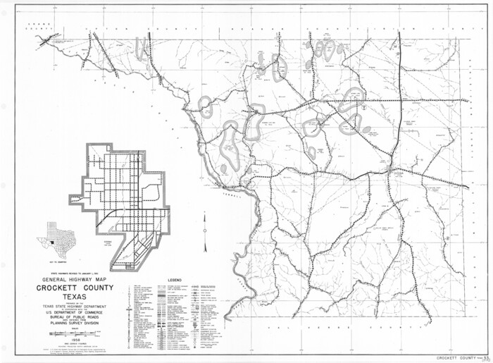 79425, General Highway Map, Crockett County, Texas, Texas State Library and Archives