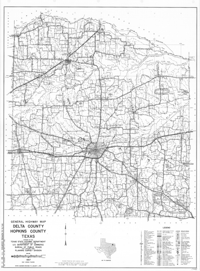 79439, General Highway Map, Delta County, Hopkins County, Texas, Texas State Library and Archives