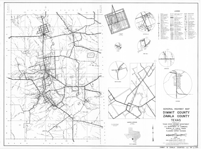 79444, General Highway Map, Dimmit County, Zavala County, Texas, Texas State Library and Archives