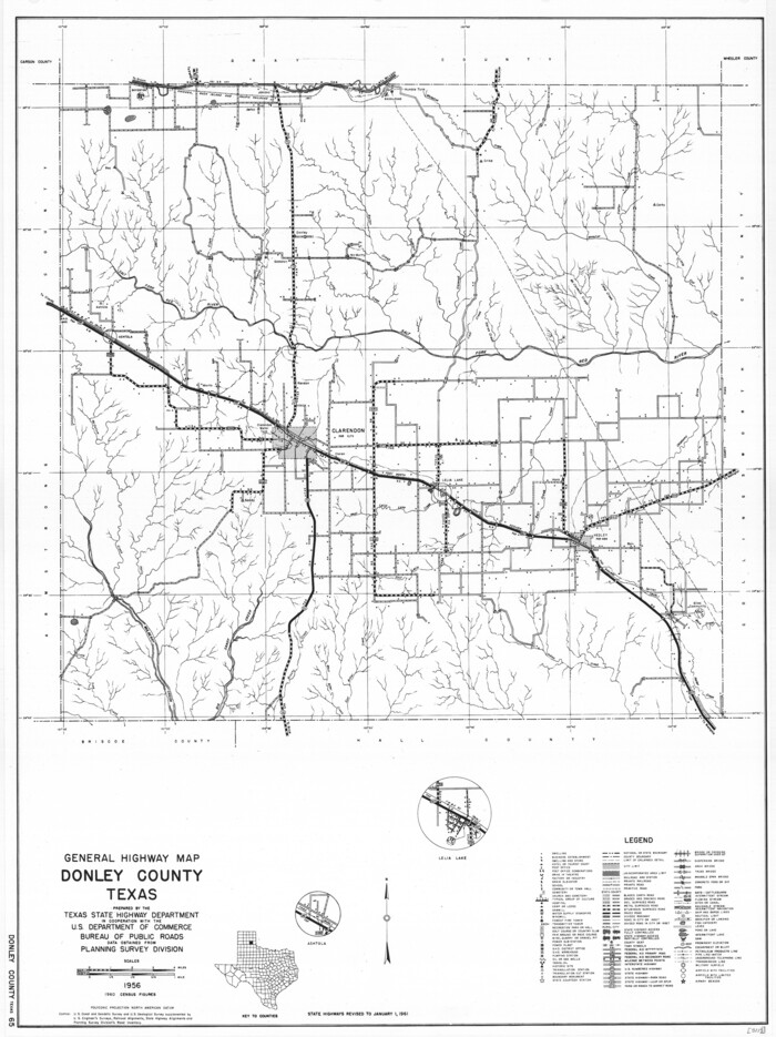 79445, General Highway Map, Donley County, Texas, Texas State Library and Archives