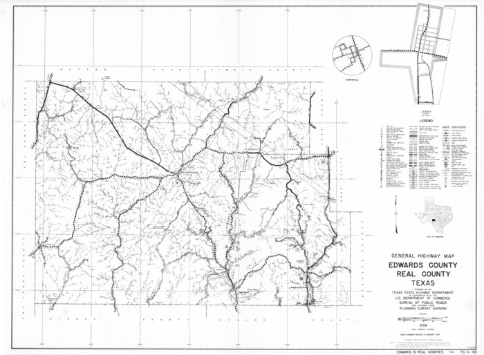 79452, General Highway Map, Edwards County, Real County, Texas, Texas State Library and Archives