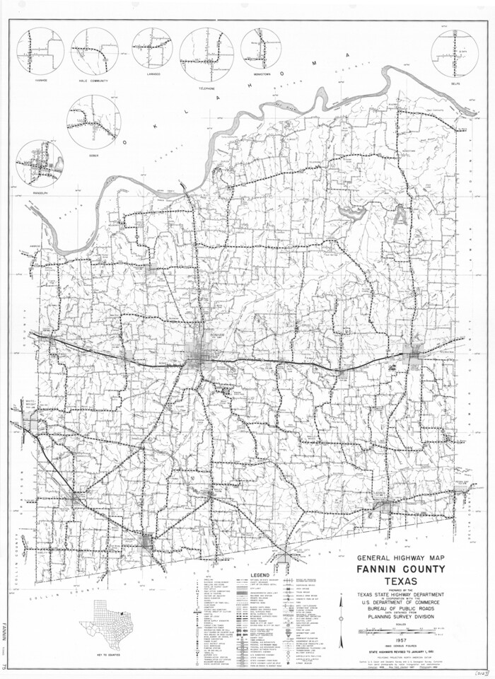 79464, General Highway Map, Fannin County, Texas, Texas State Library and Archives