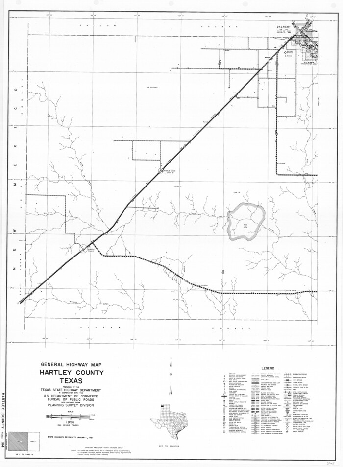 79510, General Highway Map, Hartley County, Texas, Texas State Library and Archives