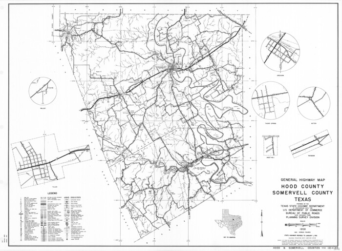 79523, General Highway Map, Hood County, Somervell County, Texas, Texas State Library and Archives