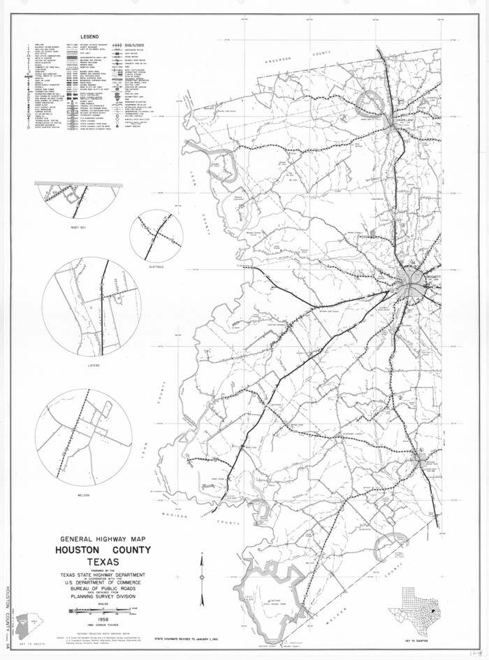 79524, General Highway Map, Houston County, Texas, Texas State Library and Archives