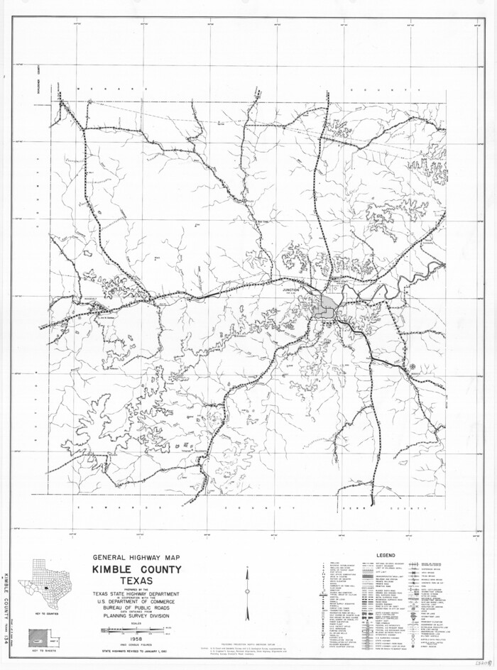79553, General Highway Map, Kimble County, Texas, Texas State Library and Archives