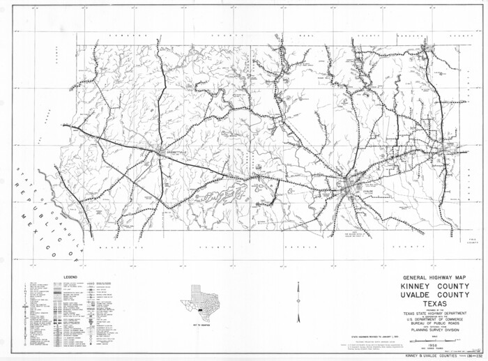 79556, General Highway Map, Kinney County, Uvalde County, Texas, Texas State Library and Archives