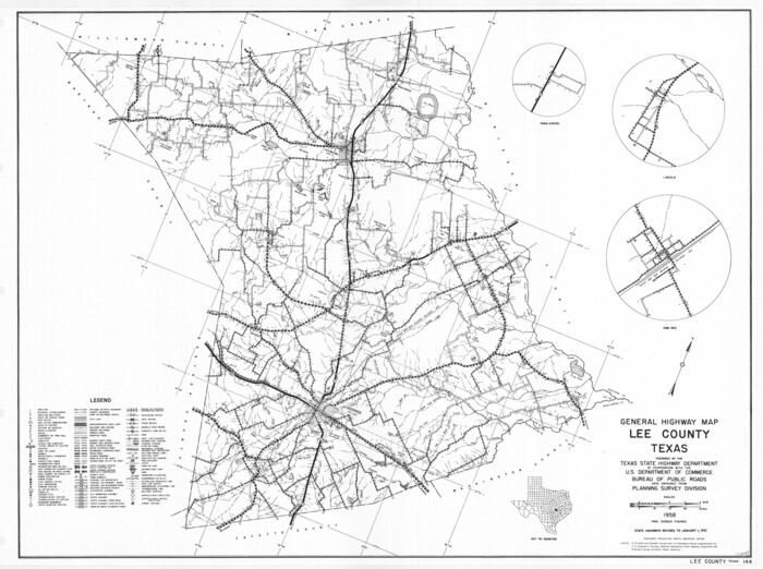79567, General Highway Map, Lee County, Texas, Texas State Library and Archives
