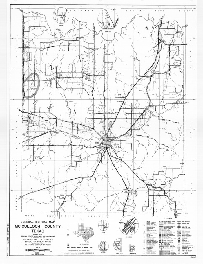 79588, General Highway Map, McCulloch County, Texas, Texas State Library and Archives