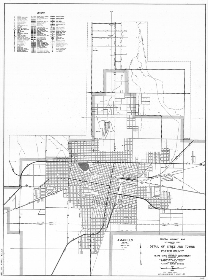 79632, General Highway Map.  Detail of Cities and Towns in Potter County, Texas  [Amarillo and vicinity], Texas State Library and Archives