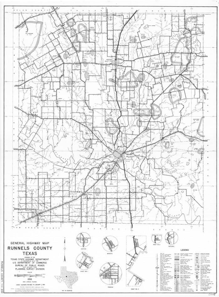 79642, General Highway Map, Runnels County, Texas, Texas State Library and Archives