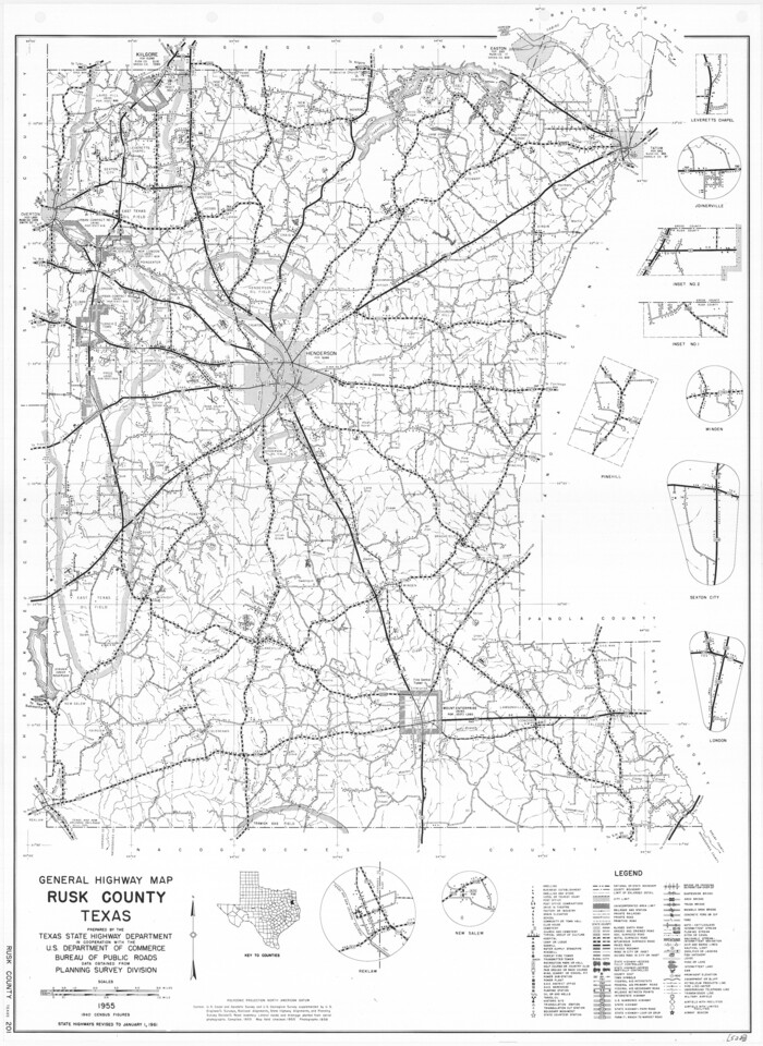 79643, General Highway Map, Rusk County, Texas, Texas State Library and Archives
