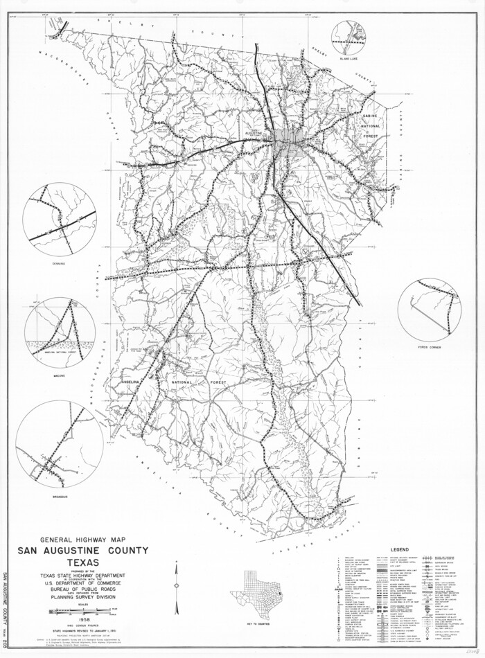 79645, General Highway Map, San Augustine County, Texas, Texas State Library and Archives