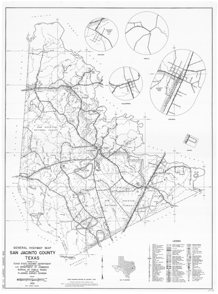 79646, General Highway Map, San Jacinto County, Texas, Texas State Library and Archives