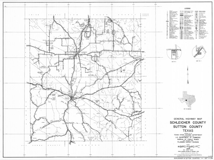 79649, General Highway Map, Schleicher County, Sutton County, Texas, Texas State Library and Archives