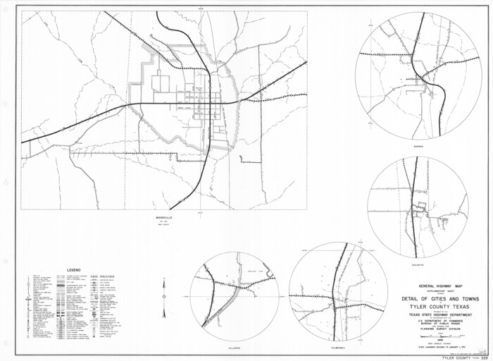 79691, General Highway Map.  Detail of Cities and Towns in Tyler County, Texas  [Woodville and vicinity], Texas State Library and Archives