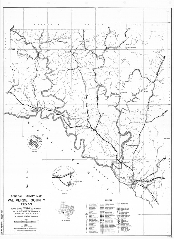 79694, General Highway Map, Val Verde County, Texas, Texas State Library and Archives
