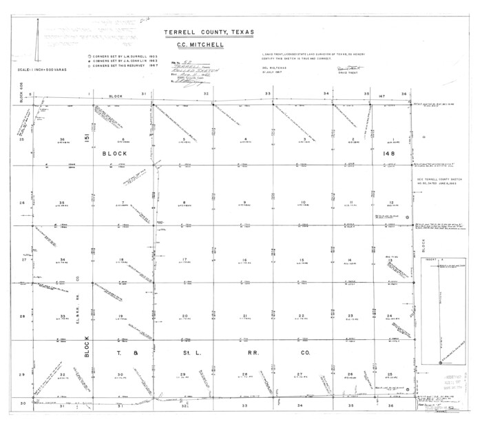 7970, Terrell County Rolled Sketch 52, General Map Collection