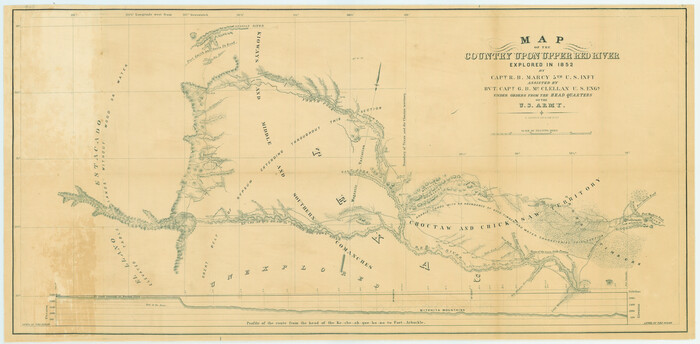 79726, Map of the Country Upon Upper Red River Explored in 1852, Texas State Library and Archives