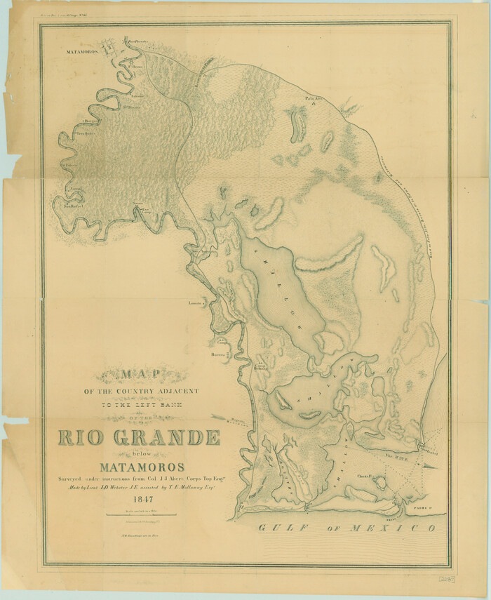 79731, Map of the Country Adjacent to the Left Bank of the Rio Grande below Matamoros, Texas State Library and Archives