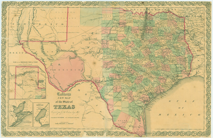 79736, Colton's New Map of the State of Texas Compiled from J. DeCordova's large Map, Texas State Library and Archives
