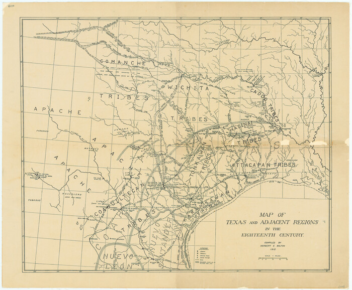 79743, Map of Texas and Adjacent Regions in the Eighteenth Century, Texas State Library and Archives
