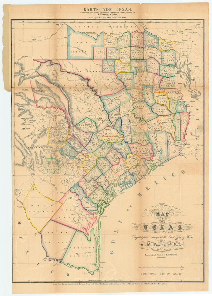 79748, Map of Texas Compiled from surveys at the Land Office of Texas, Texas State Library and Archives