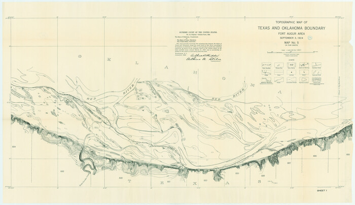 79752, Topographic Map of Texas and Oklahoma Boundary, Fort Augur Area, Texas State Library and Archives