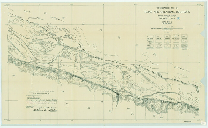 79753, Topographic Map of Texas and Oklahoma Boundary, Fort Augur Area, Texas State Library and Archives