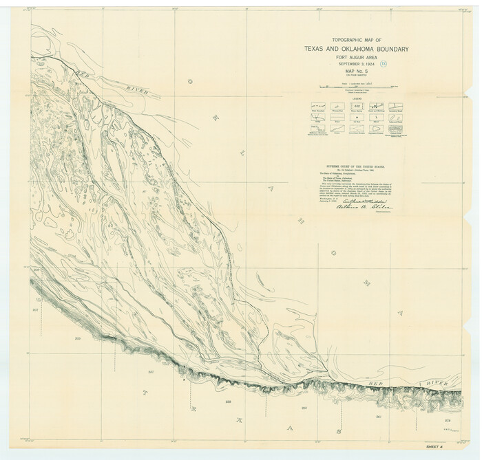 79755, Topographic Map of Texas and Oklahoma Boundary, Fort Augur Area, Texas State Library and Archives