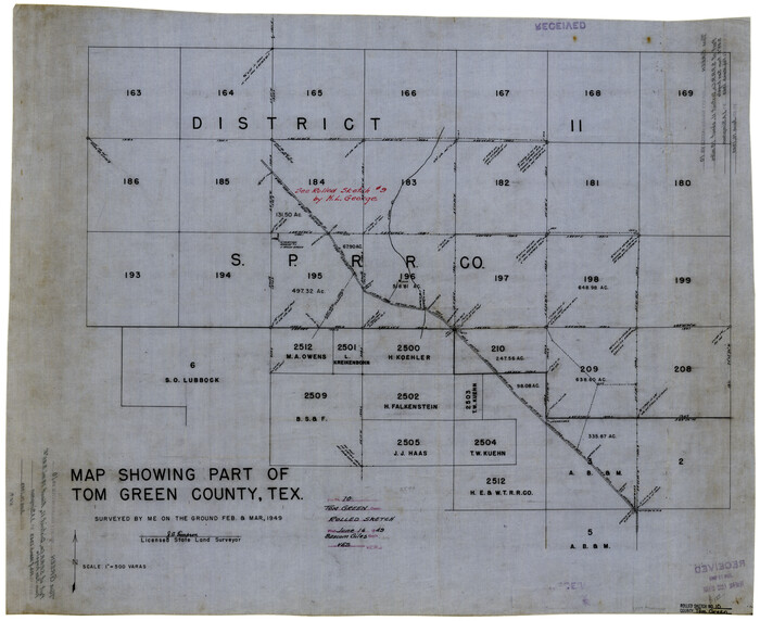 7997, Tom Green County Rolled Sketch 10, General Map Collection

