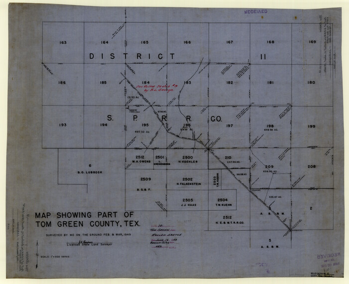 7997, Tom Green County Rolled Sketch 10, General Map Collection