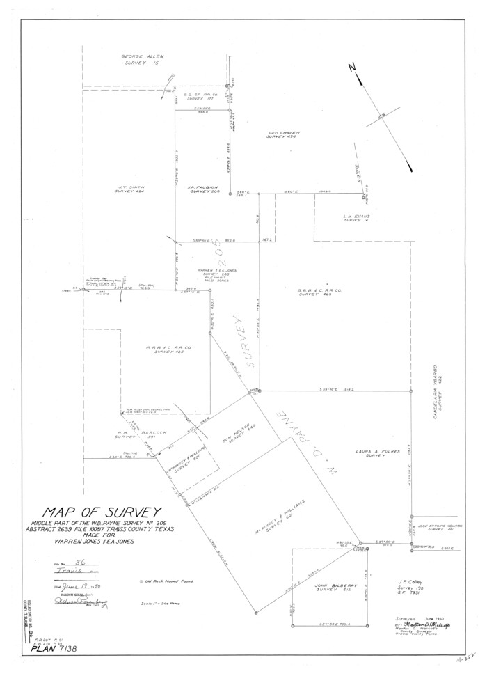 8037, Travis County Rolled Sketch 36, General Map Collection