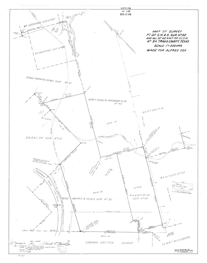 8039, Travis County Rolled Sketch 41, General Map Collection